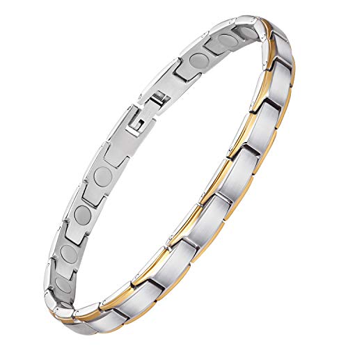 Jeracol Magnetic Bracelet for Women Sparkly Crystal Style Design Titanium Magnetic Bracelets Best Gift for Women Mother's Day with Remove Tool & Gift Box