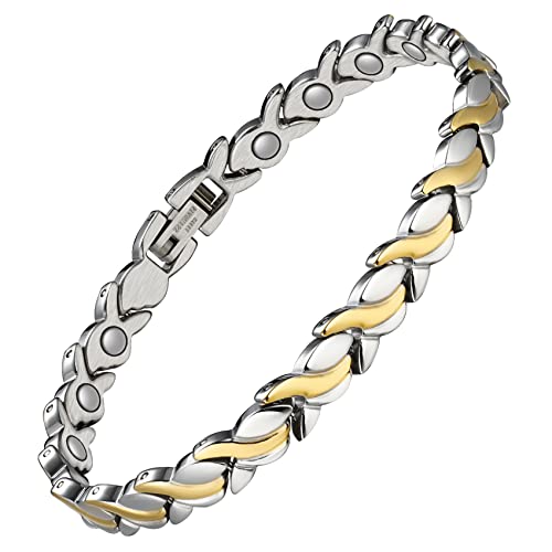 Jeracol Magnetic Bracelet for Women Sparkly Crystal Style Design Titanium Magnetic Bracelets Best Gift for Women Mother's Day with Remove Tool & Gift Box