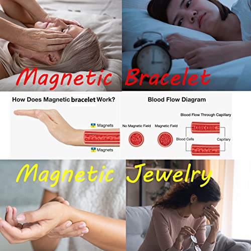 Jeracol Magnetic Bracelet for Women Sparkly Crystal Style Design Titanium Magnetic Bracelets Best Gift for Women Mother's Day with Remove Tool & Gift Box