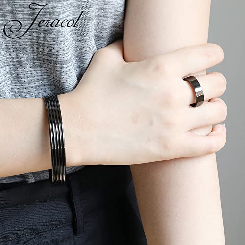 Jeracol Copper Magnetic Bracelets for Women Men,Striped Style Magnetic Brazaletes with 6 Magnets(3500 Guass Each),Adjustable Size Bangle with Jewelry Gift Box